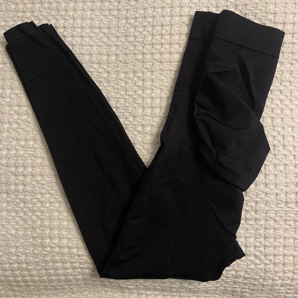 Maternity Leggings with Pockets Non-See-Through Large black EUC - Picture 7 of 8